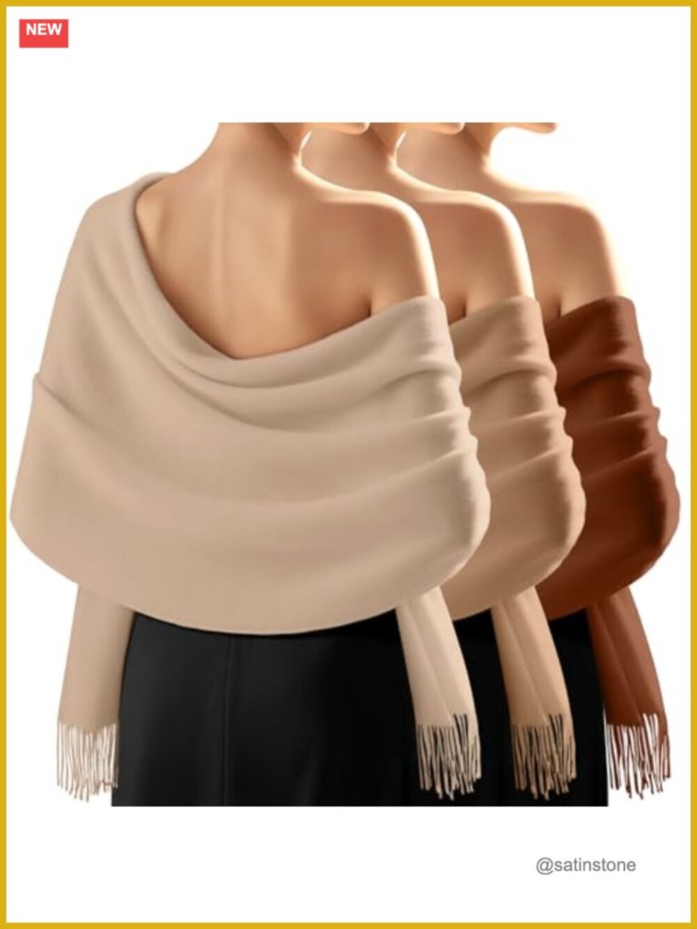 3 Pack Women's Shawl Wraps for Weddings, 70% Polyester 30% Viscose, Lightweight